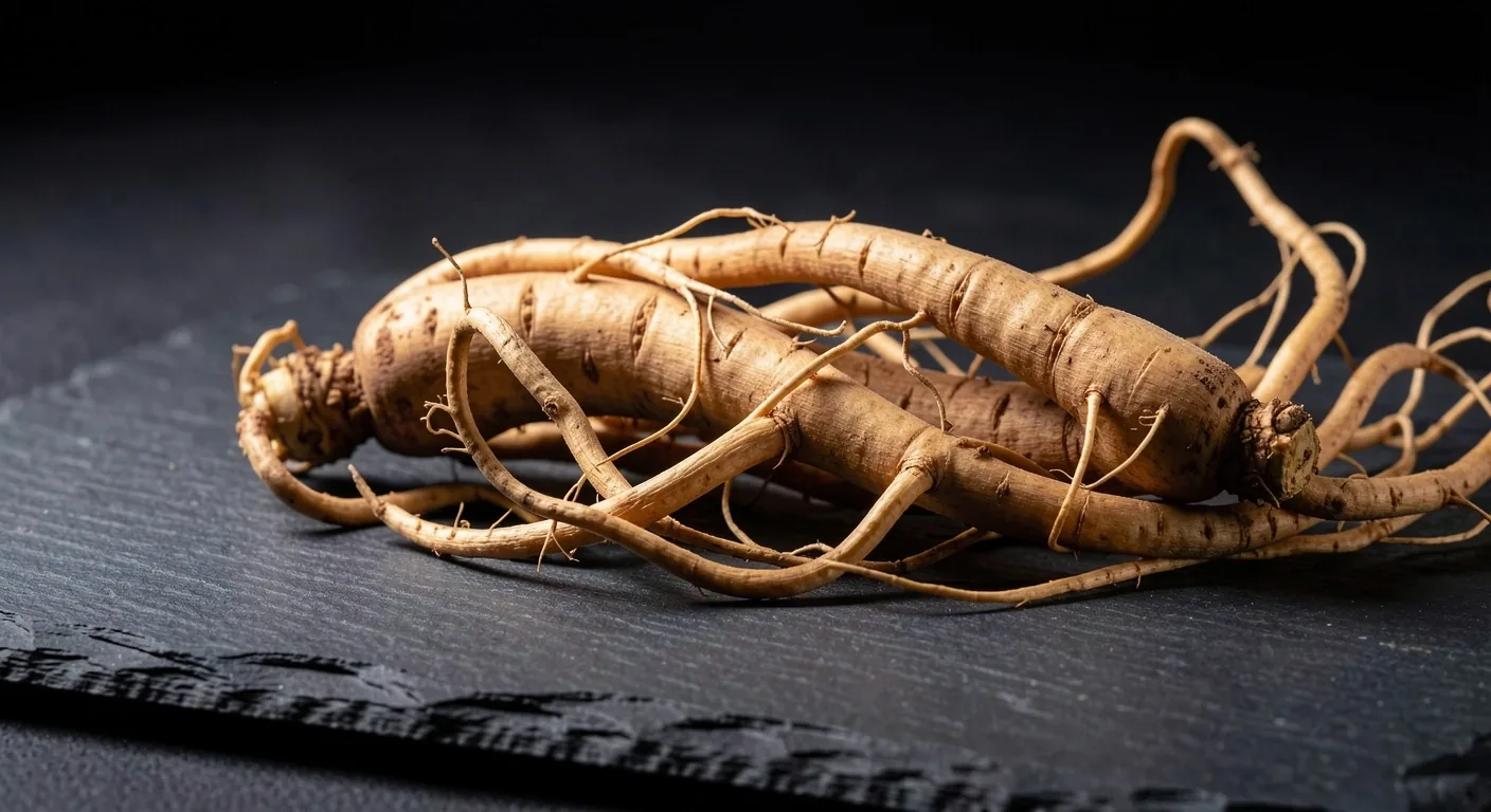 Macro photograph of ginseng root interior showing natural fibers