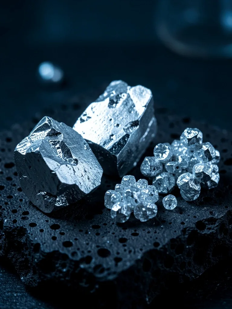 Raw zinc mineral specimens on dark slate